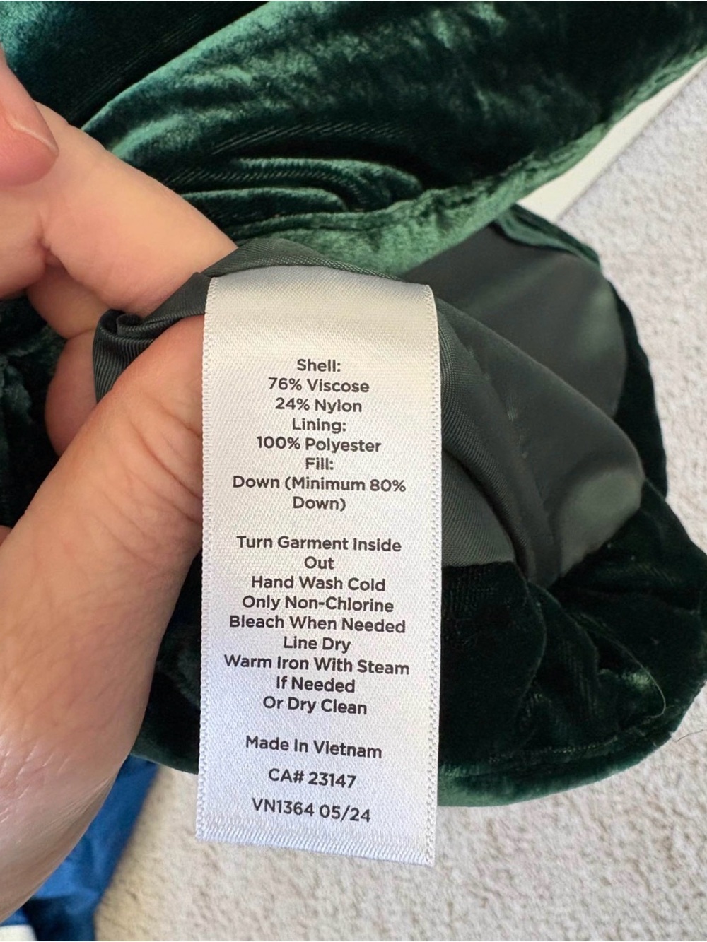 Talbots Velvet Dow  Vest in Emerald Green - Picture 5 of 5